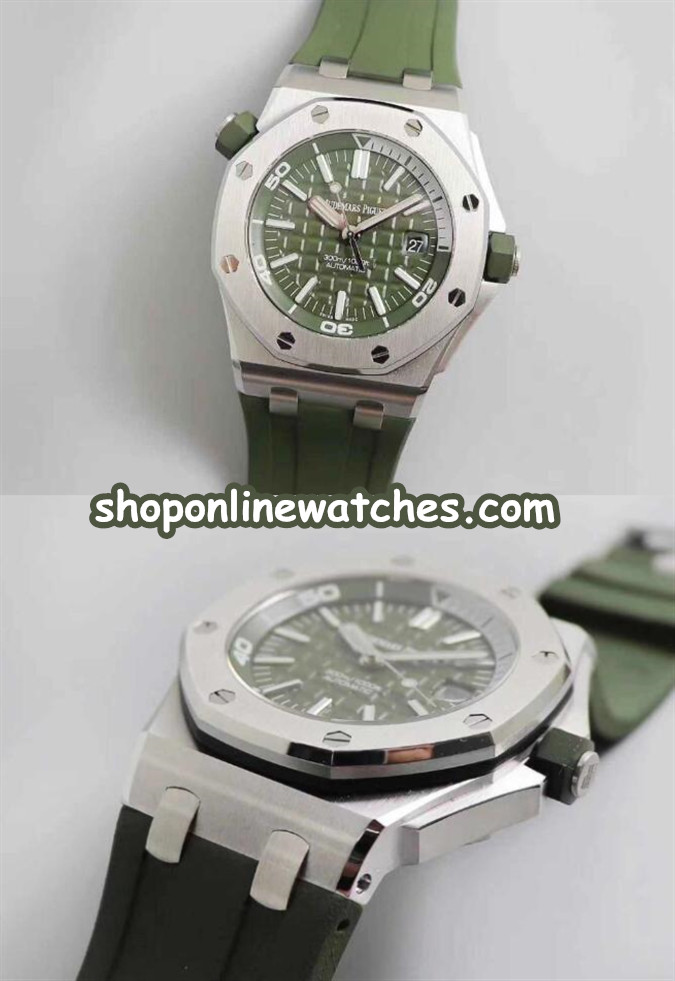 Army Green Audemars Piguet Royal Oak Offshore 15710ST Replica Watch Evaluation